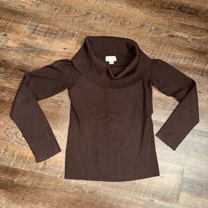 LOFT Chocolate Off-Shoulder Sweater